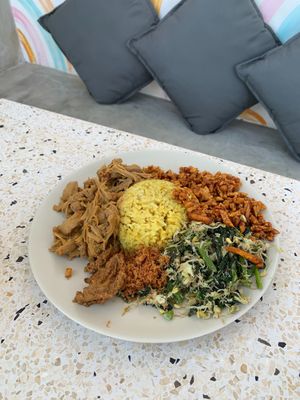 nasi campur (gf options, just ask) at Give Cafe in Canggu