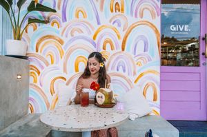 lovely wall outside! at Give Cafe in Canggu