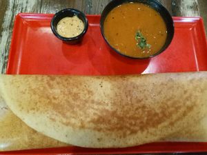 Masala dosa - vegan at Golgappa Vegetarian Restaurant in Upper Mount Gravatt