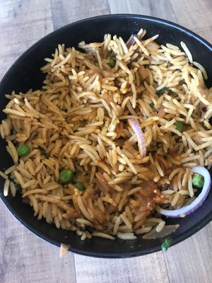 Vegan rice at Golgappa Vegetarian Restaurant in Upper Mount Gravatt