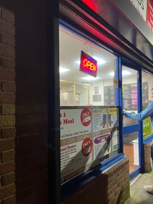 Vegan menu items displayed everywhere  at China Express Finaghy Takeaway in Belfast