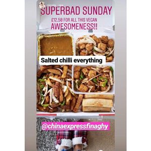 Vegan box at China Express Finaghy Takeaway in Belfast