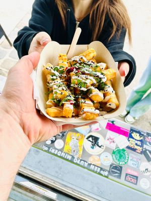 Cheesy Fries aka Halloumi Fries at Garbanzo - Falafel & Hummus Bar in Vienna
