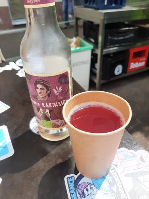 Plum-cardamom softdrink at Garbanzo - Falafel & Hummus Bar in Vienna