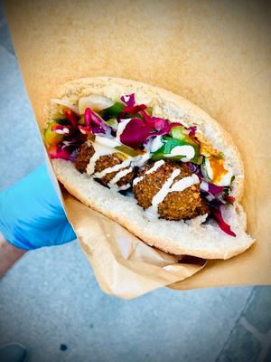 Fresh FALAFEL made to order. 🥙 at Garbanzo - Falafel & Hummus Bar in Vienna