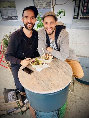 Black Beans Falafel vs. Chickpeas Falafel 🖤💚 at Garbanzo - Falafel & Hummus Bar in Vienna