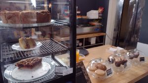 Pastry case at Het Slachthuis in Leiden