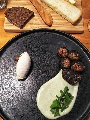 Potatoes with pine-tree icecream at Barclay Restaurant in St Petersburg