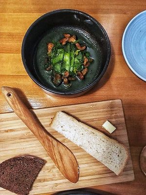 Soup with cucumbers and chanterelles at Barclay Restaurant in St Petersburg