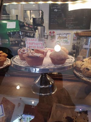 Vegan raspberry lemon muffin at Bake Shop in Brooklyn
