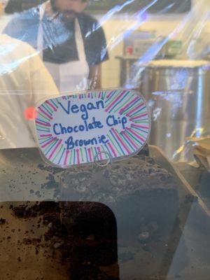 Vegan chocolate chip brownies  at Bake Shop in Brooklyn