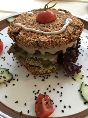 Raw Burger - Was really delicious and nicely decorated  at Rohkosteria in Mannheim
