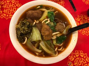 Vegan beef noodle  at FúLì Cāntīng 福利餐廳 in Taipei