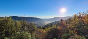 The view from our terras at Abriecosy Ecolodge in Bargemon