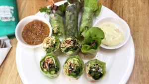Salad rolls at Rest Inn in Bangkok