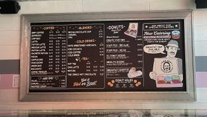 Matcha 🍵 right there on the board!   at Trejo's Coffee & Donuts in Hollywood