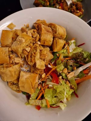 Num Banh chok with Naim chien at Khmer Cuisine in Copenhagen