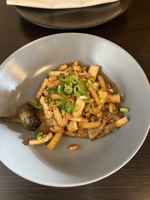Aubergine and tofu starter  at Khmer Cuisine in Copenhagen