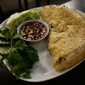 Tofu and Vegetable Salad filled Crepe  at Khmer Cuisine in Copenhagen