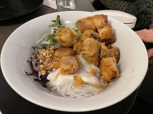 Spring rolls and noodles   at Khmer Cuisine in Copenhagen