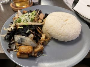 Stir fry tofu, mushrooms and ginger   at Khmer Cuisine in Copenhagen