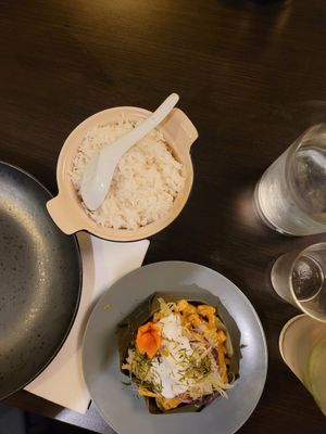 Amok - Khmer national dish - served with rice. at Khmer Cuisine in Copenhagen