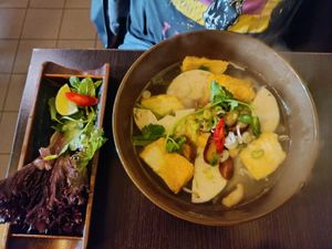 Vegan version of the soup, with tofu at Khmer Cuisine in Copenhagen