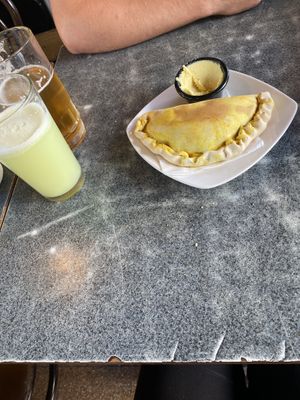 Vegan Empanada with spinach, corn and vegan cheese   at La Boca Del Oso in Valparaiso