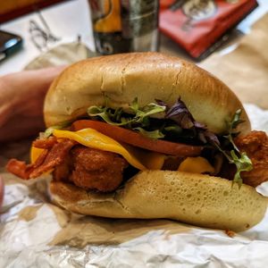Breaded chicken sandwich at Unburger Grill in Dearborn