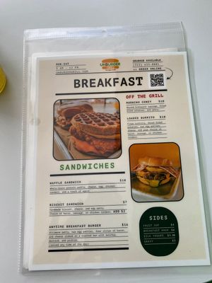 Breakfast menu  at Unburger Grill in Dearborn