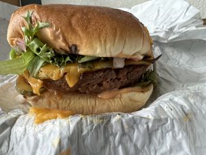 Mac Style Burger   at Unburger Grill in Dearborn