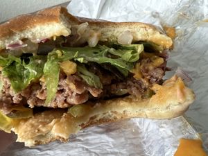 Mac Style Burger   at Unburger Grill in Dearborn