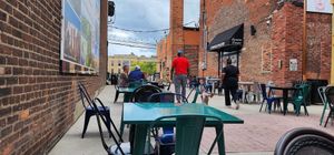 Outdoor seating at Unburger Grill in Dearborn