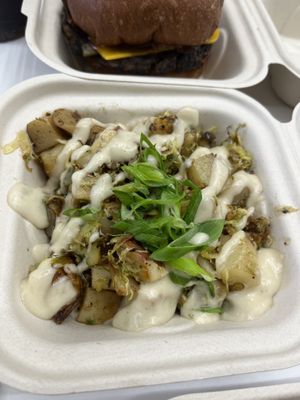 Hippie hash: taters with brussel sprouts and ranch  at Unburger Grill in Dearborn