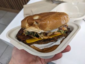 Maple mustard chick'n at Unburger Grill in Dearborn