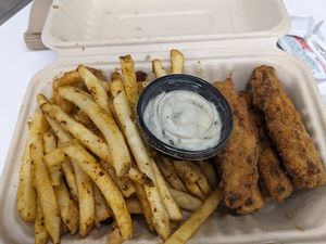 Chick'n finger box at Unburger Grill in Dearborn