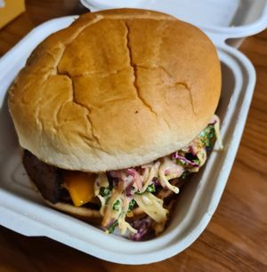 Maple Mustard Chick'n burger at Unburger Grill in Dearborn