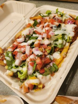 Loaded Nacho Fries (old packaging) at Unburger Grill in Dearborn