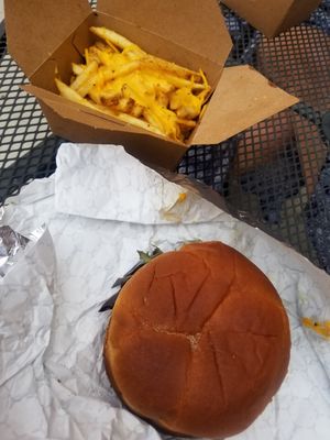 Cheese fries, super delicious! at Unburger Grill in Dearborn