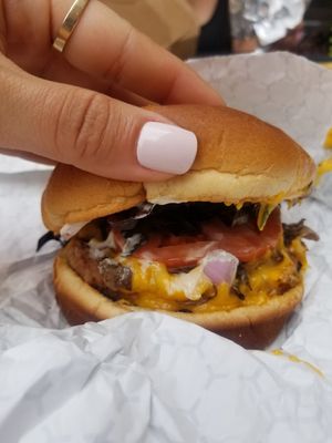 Ultimate Patty in Mushroom Swiss Burger at Unburger Grill in Dearborn