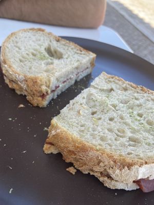 Ham & butter sandwich! It was super tasty at Veganices in Tavira