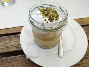 Apple dessert at Güjžina - Green One Bistro in Ljubljana