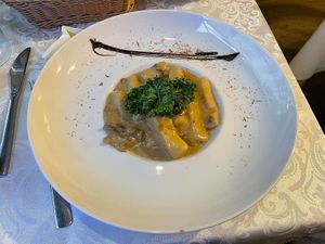 Njoki v gobovi omaki at Güjžina - Green One Bistro in Ljubljana