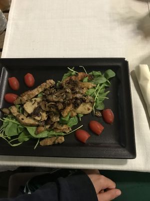 salad with seitan   at Güjžina - Green One Bistro in Ljubljana