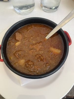 A traditional stew but made with seitan and potatoes; very tasty   at Güjžina - Green One Bistro in Ljubljana