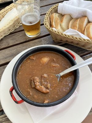 Slovenian goulas soup  at Güjžina - Green One Bistro in Ljubljana