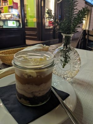 Vegan gabinica dessert at Güjžina - Green One Bistro in Ljubljana