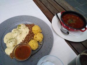 Dödölje dumplings & Bograč stew at Güjžina - Green One Bistro in Ljubljana