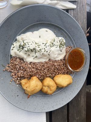 Dödöle with buckwheat  at Güjžina - Green One Bistro in Ljubljana