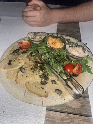 Homemade vegan plate  at Güjžina - Green One Bistro in Ljubljana